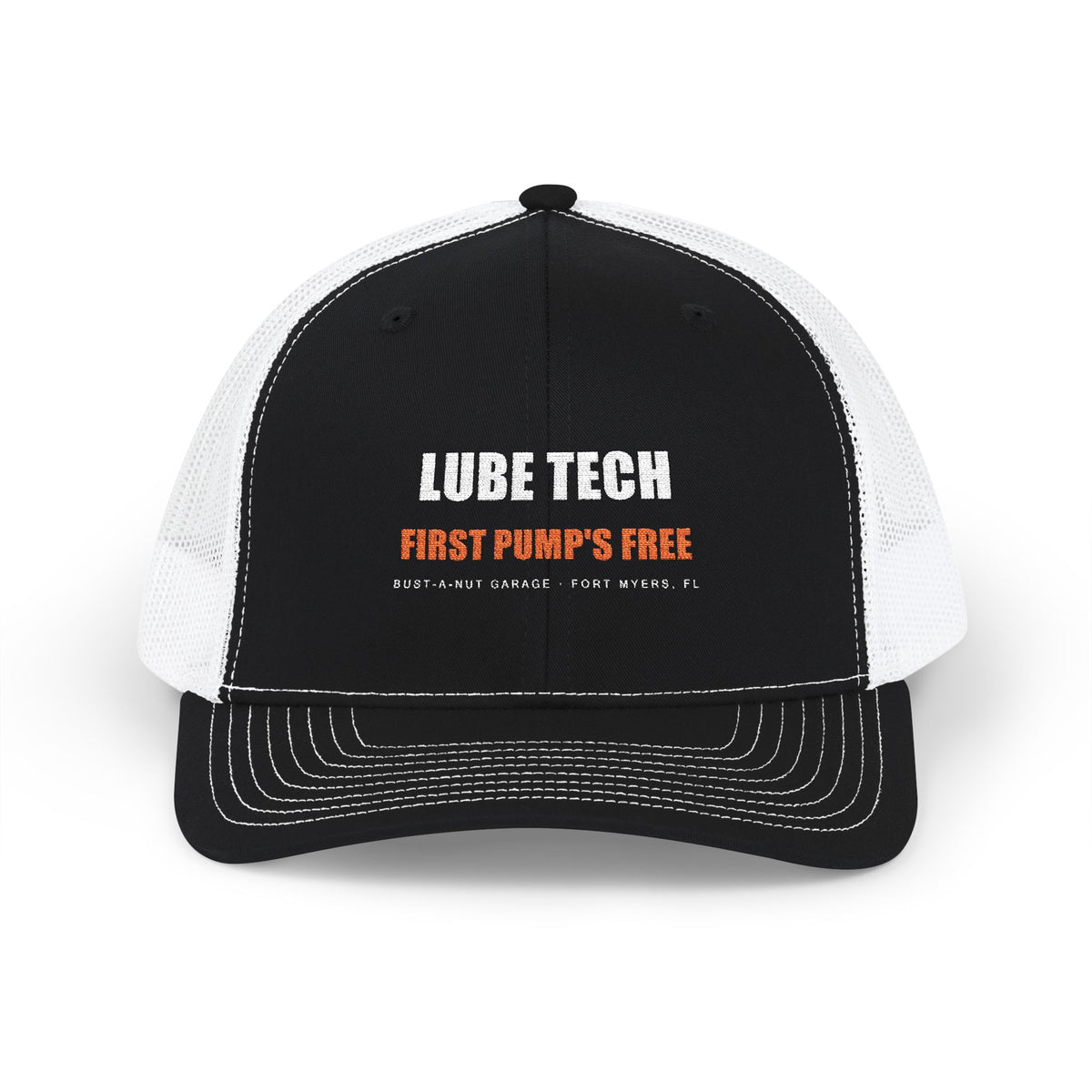 Lube Tech: First Pump's Free — Trucker Hat