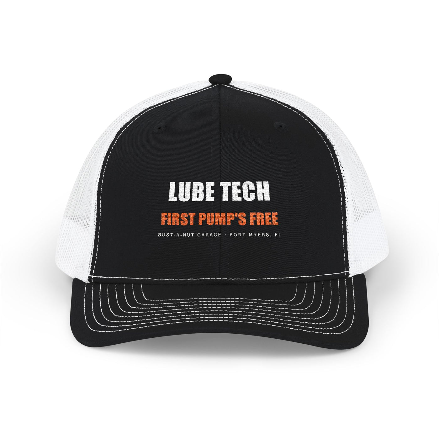 Lube Tech: First Pump's Free — Trucker Hat