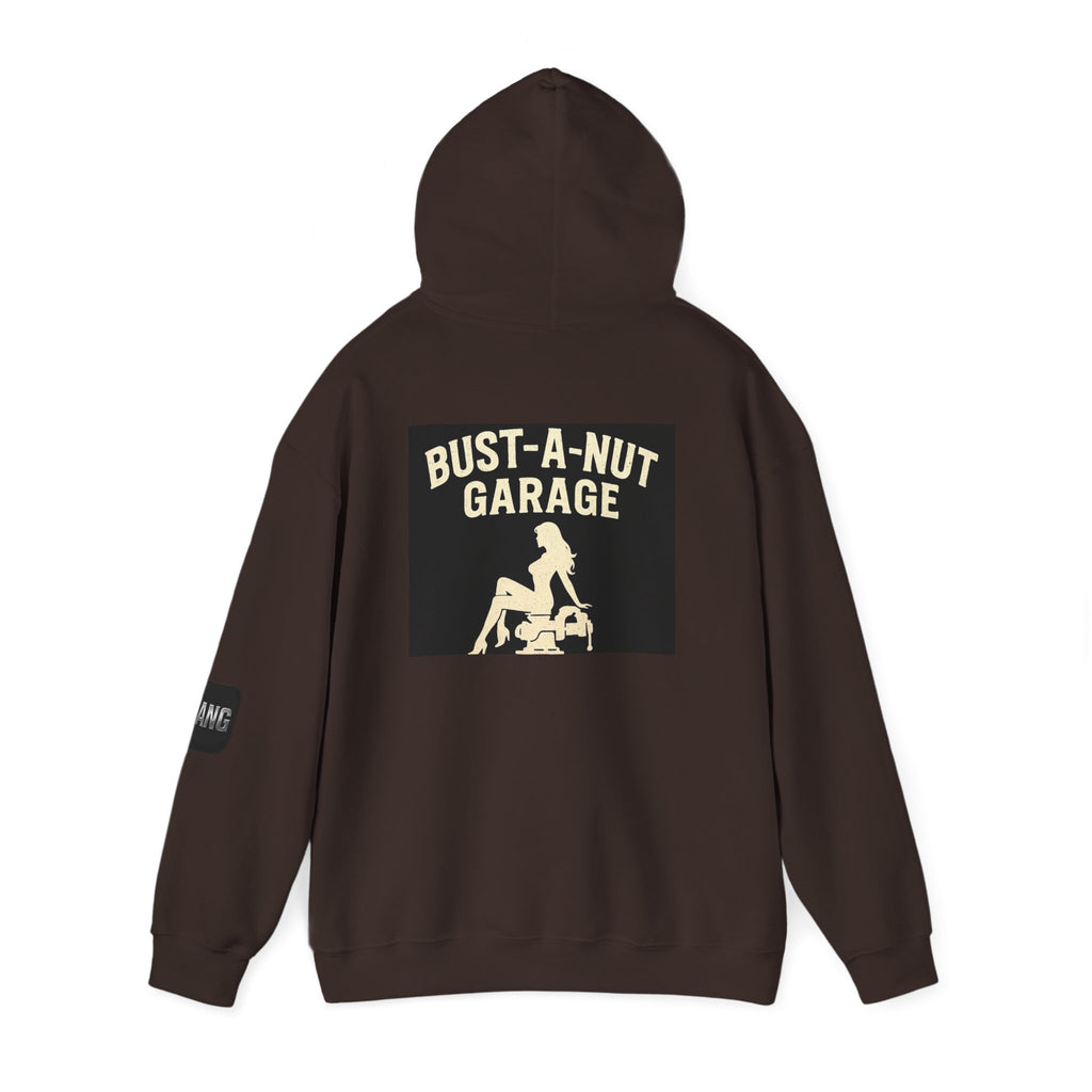 Hoodie — Bang Industries 'Bust-A-Nut Garage' Vintage Mechanic Logo Hoodie