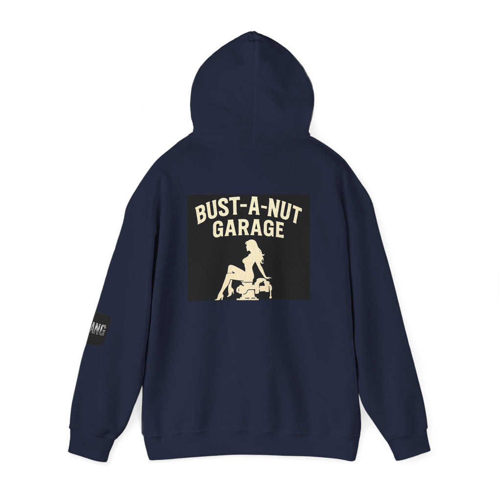 Hoodie — Bang Industries 'Bust-A-Nut Garage' Vintage Mechanic Logo Hoodie