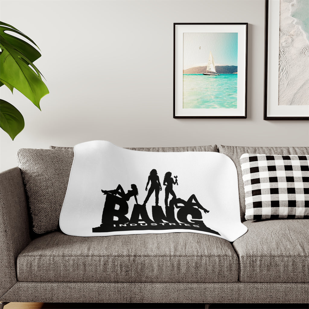 Sherpa Blanket — 'BANG Industries' Logo Cozy Throw