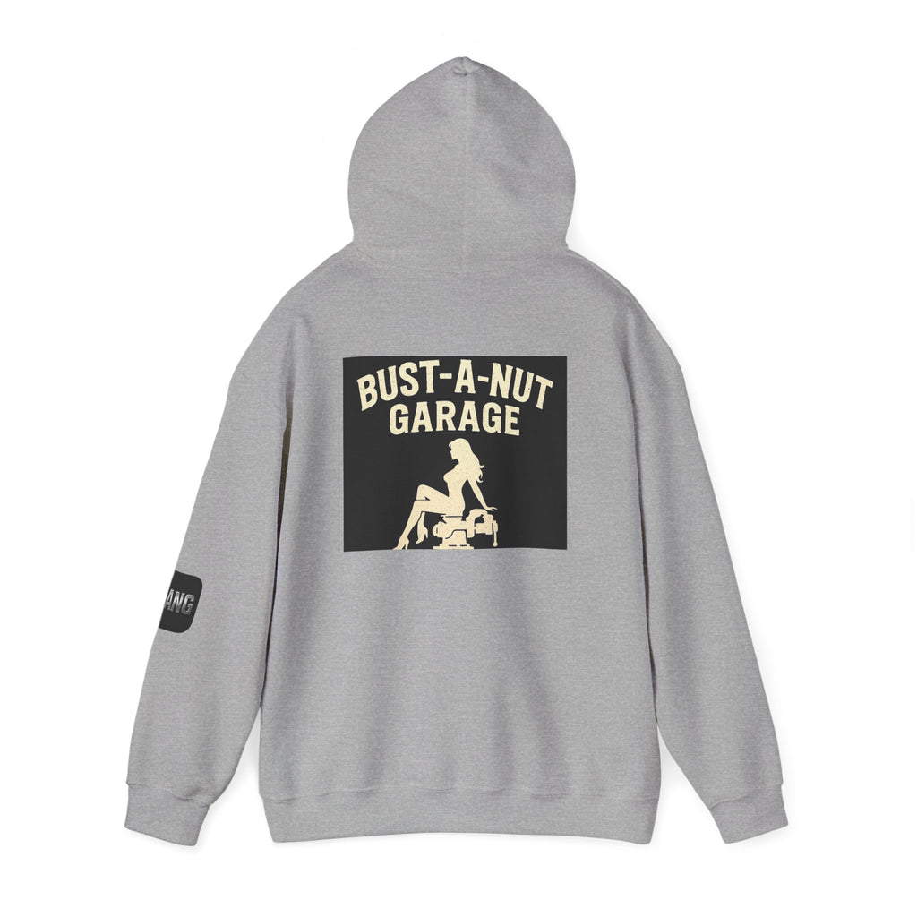 Hoodie — Bang Industries 'Bust-A-Nut Garage' Vintage Mechanic Logo Hoodie