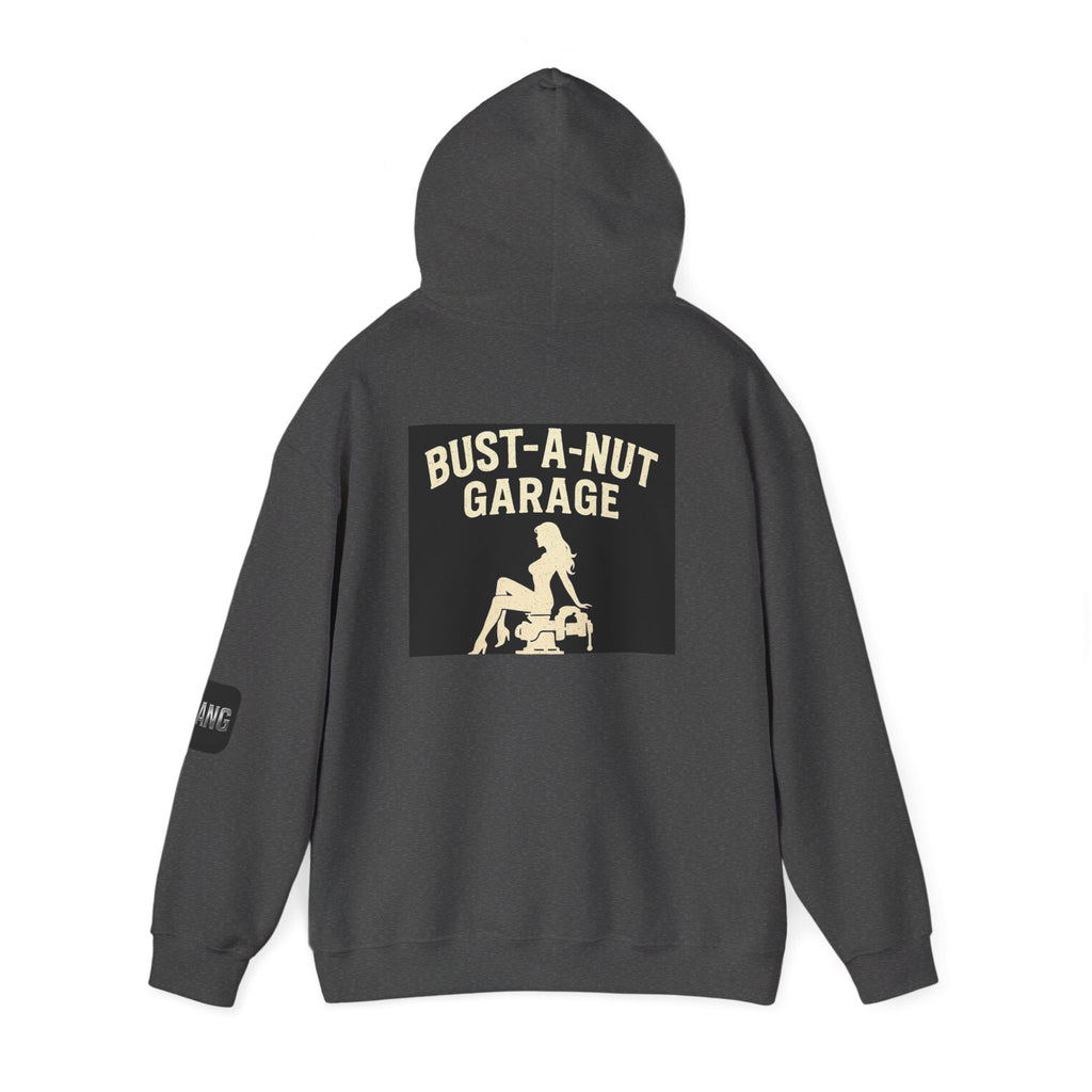 Hoodie — Bang Industries 'Bust-A-Nut Garage' Vintage Mechanic Logo Hoodie