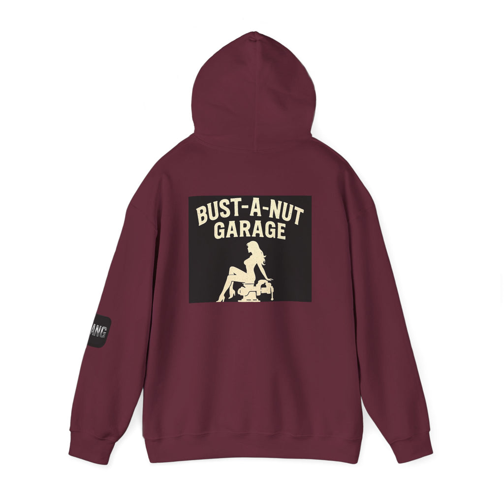 Hoodie — Bang Industries 'Bust-A-Nut Garage' Vintage Mechanic Logo Hoodie